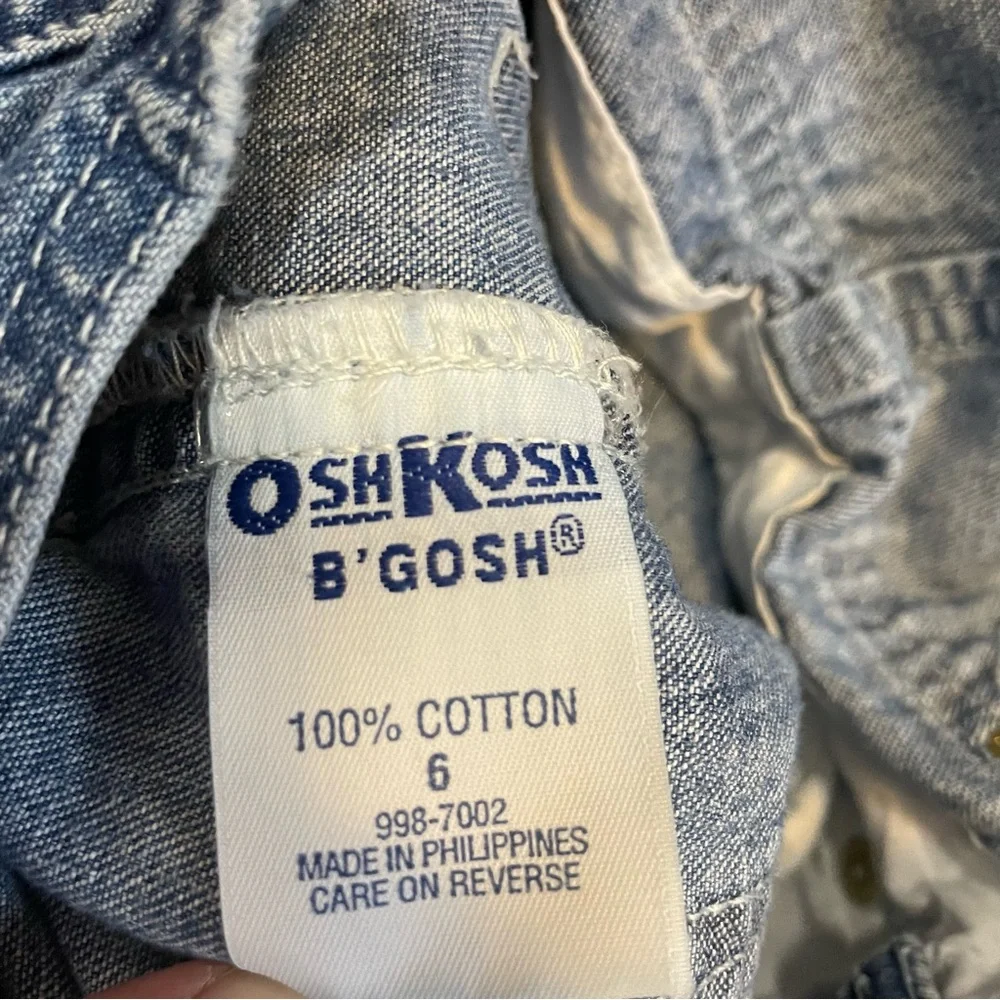 Oshkosh B’Gosh Jumper Denim Overalls Vintage Cargo pockets dress size 6